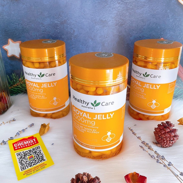 Sữa Ong Chúa Cao Cấp Healthy Care Royal Jelly 1000mg Của Úc 365 Viên ( Hàng Chuẩn )
