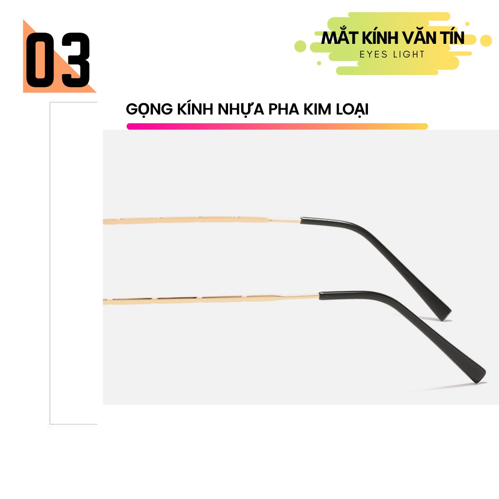 Gọng kính cận thời trang Eyes Light T510 nữ mắt kính tròn càng kim loại nhiều màu | BigBuy360 - bigbuy360.vn