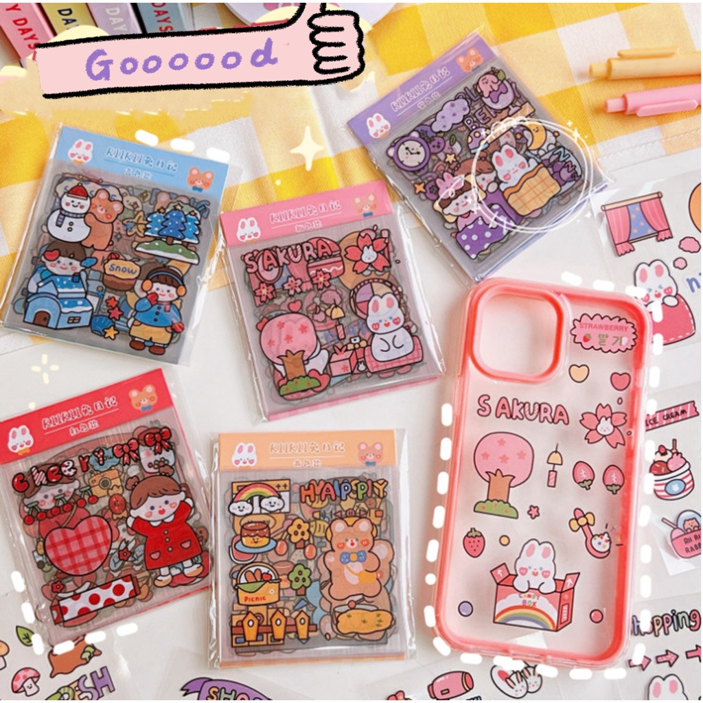 Hình dán sticker trang trí 20 tấm cute xinh xỉu dán sách vở phụ kiện chất lượng cao giá rẻ tặng quà học sinh