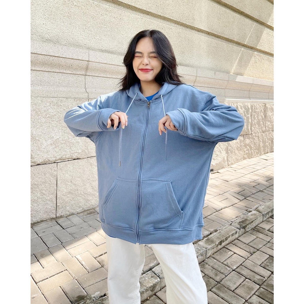 ÁO KHOÁC NAM/NỮ HOODIE ZIP UNIME BASIC ESSENTIAL -  XANH NAVY