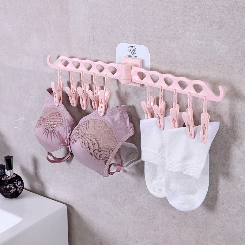 BỘ MÓC TREO ĐỒ DÁN TƯỜNG 10 KẸP SIÊU DÍNH - MÓC KẸP TẤT VỚ, THANH TREO KHĂN NHÀ TẮM 12 MÓC, KẸP PHƠI ĐỒ CHO TRẺ SƠ SINH