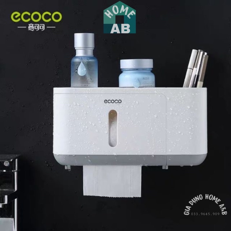 Hộp Đựng Giấy Vệ Sinh ECOCO Chống Nước Dán Tường Cực Chắc, Hộp Đựng Đồ Đa Năng Dán Tường 1808