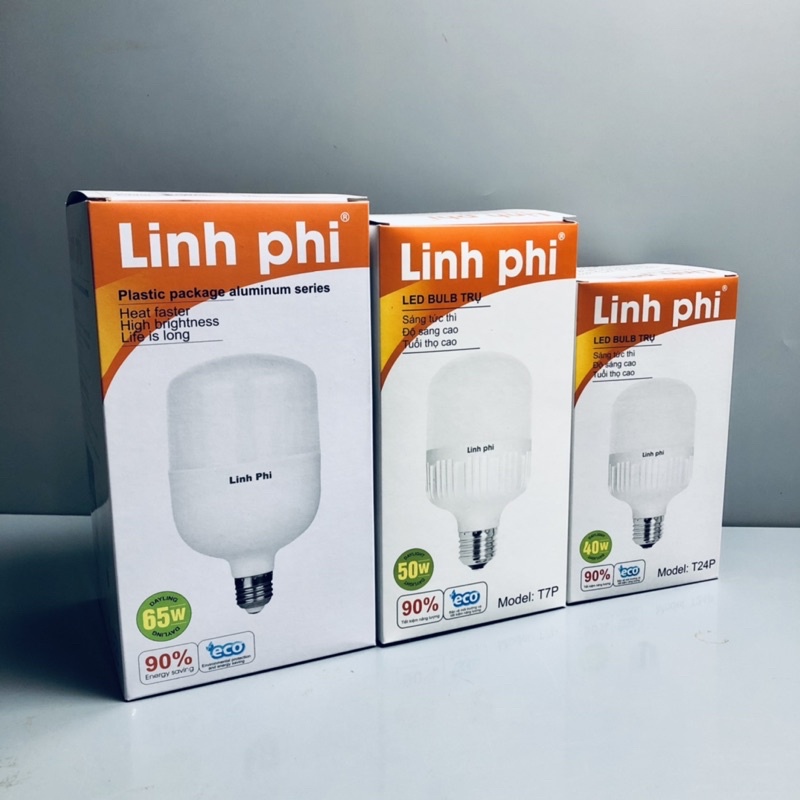 Bóng đèn LED BULB Trụ Linh Phi 65W siêu sáng tiết kiệm 80% điện bảo hành ĐỔI MỚI 6 tháng