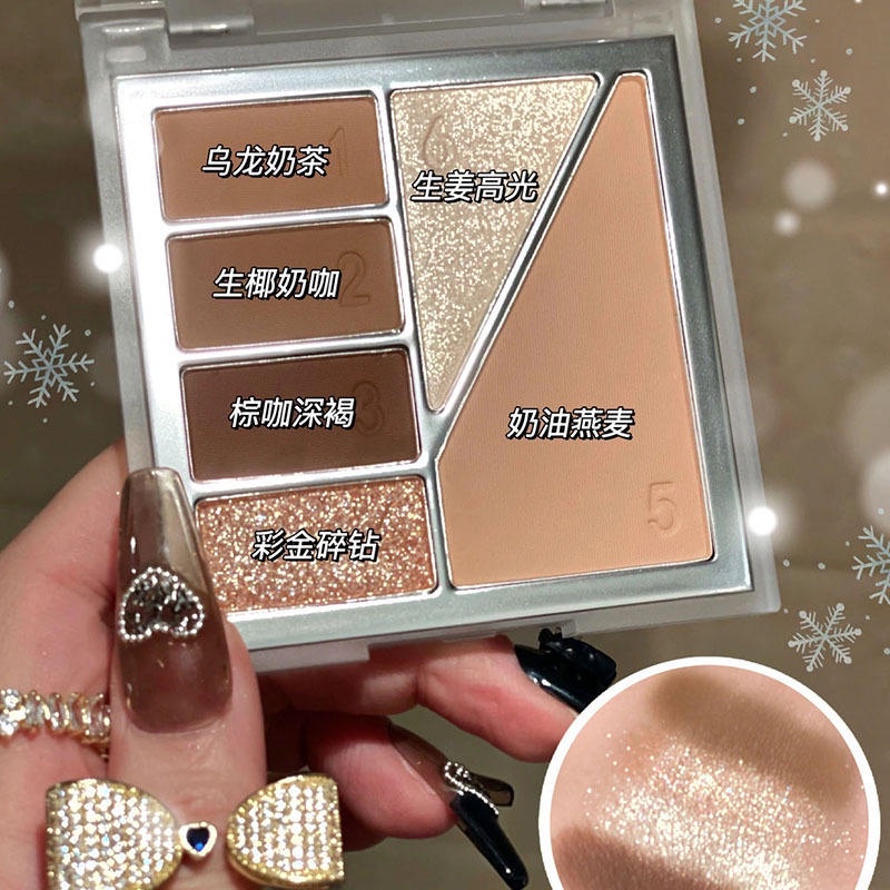 Bảng Phấn Mắt DIKALU Sáu Màu Trong Suốt Lấp Lánh