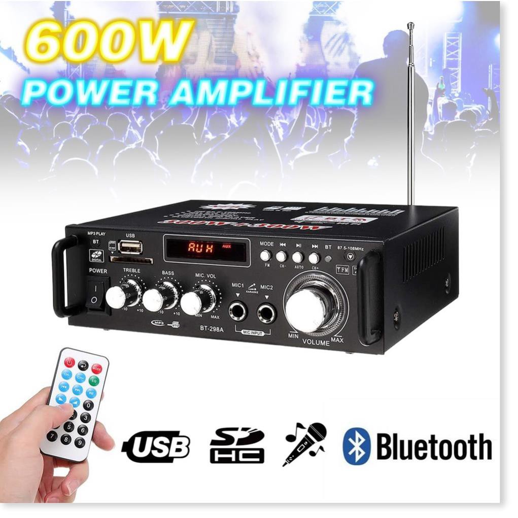 Amplifier Bluetooth FM Radio Car Home 600W -  Ampli Mini Loa Amly Bluetooth BT309A 800W Cao Cấp Loại Tốt [SALE LỚN]