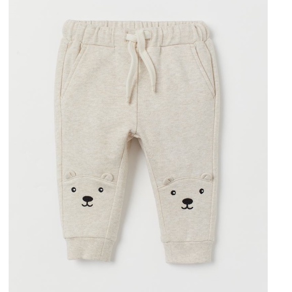 Quần Joggers nỉ lót bông gấu siêu đẹp HM