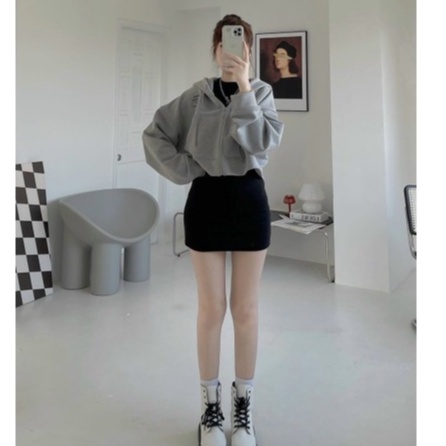 Áo khoác nỉ croptop yousy cá tính nữ 🎁 Nana's House - FREESHIP 🎁 Hoodie nỉ crt form cá tính vintage nữ