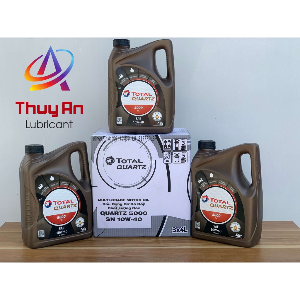 Nhớt Ôtô Cao Cấp TOTAL QUARTZ 5000 SN 10W-40 4L - Xe Vận Hành Bền Bỉ Và Duy Trì Công Suất Động Cơ