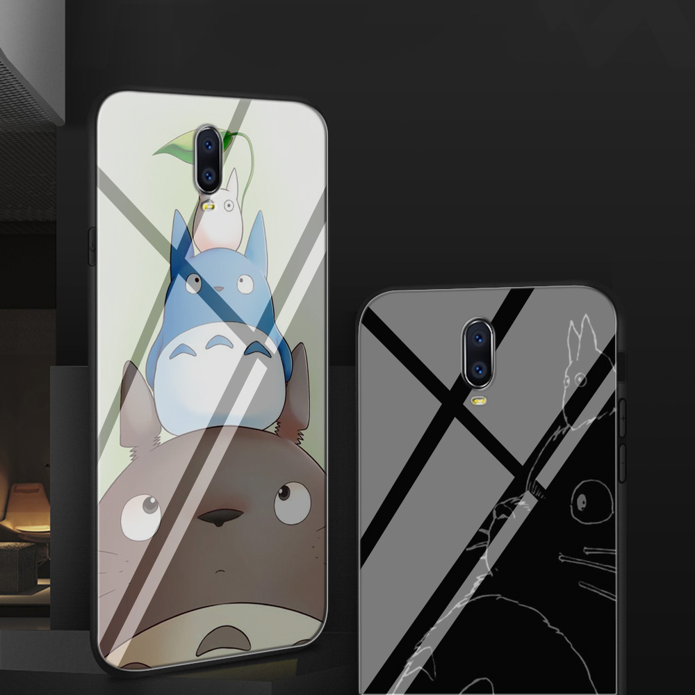 Q107 Totoro Realme 3 Pro 5 Pro C3 6i 6 Q X2 XT Tempered glass Soft Case