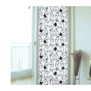 3m Giấy dán kiếng sẵn keo khổ 45cm  Hoa uốn lượn đen siêu bền siêu đẹp