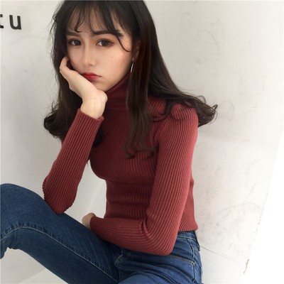 áo len ulzzang áo len nữ đẹp áo len tăm cao cổ mỏng co dãn bó body kiểu hàn quốc