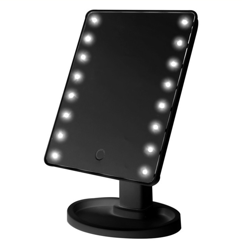 Gương Trang Điểm Xoay 360 Độ Tích Hợp Đèn LED Có Thể Sạc Lại Bằng Cổng USB