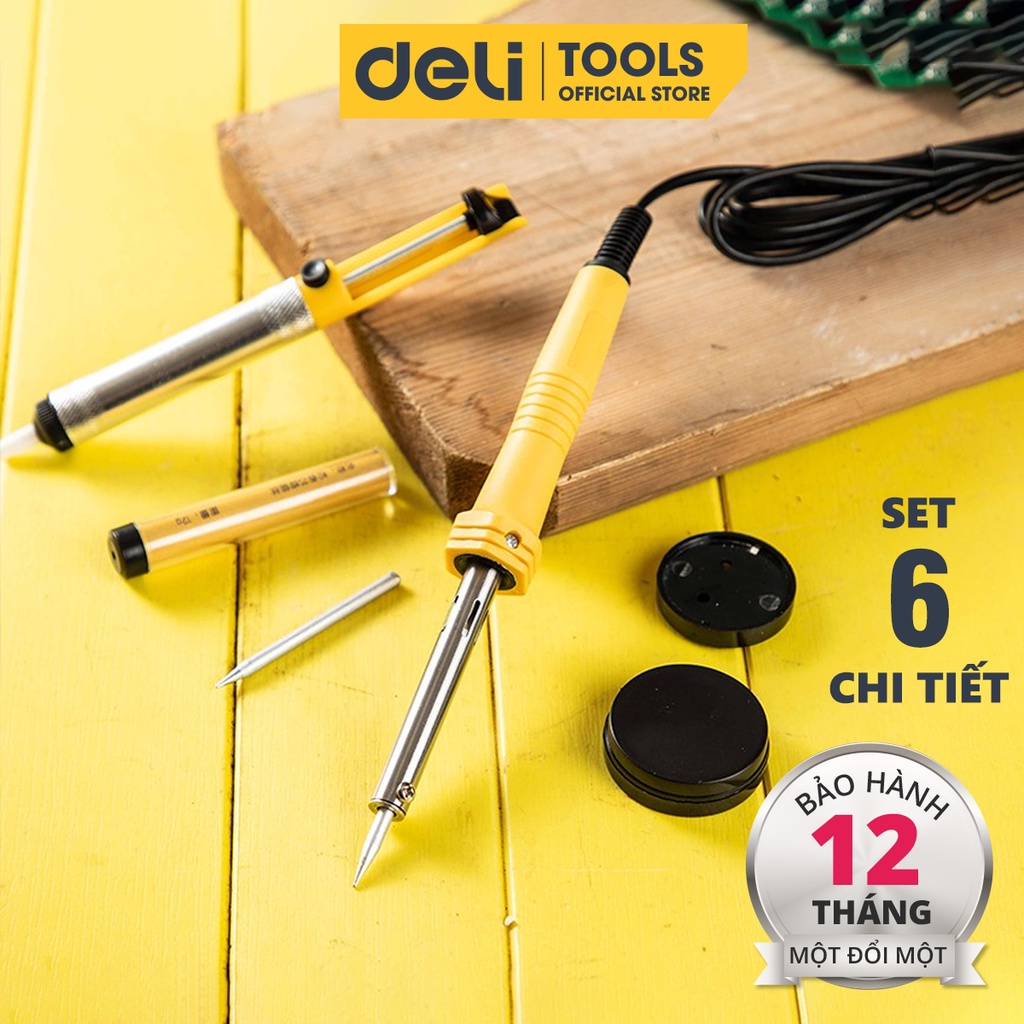 Bộ Mỏ Hàn Điện Deli 6 Chi Tiết Chính Hãng Chất Lượng Cao - Sử Dụng Đa Năng, Tiện Ích - DL5072