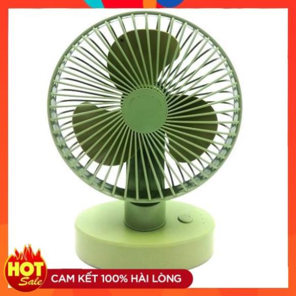 Quạt sạc tích điện mini để bàn HR1920 3 chế độ gió cực mát , có đèn LED sáng , Pin khoẻ công suất lớn.