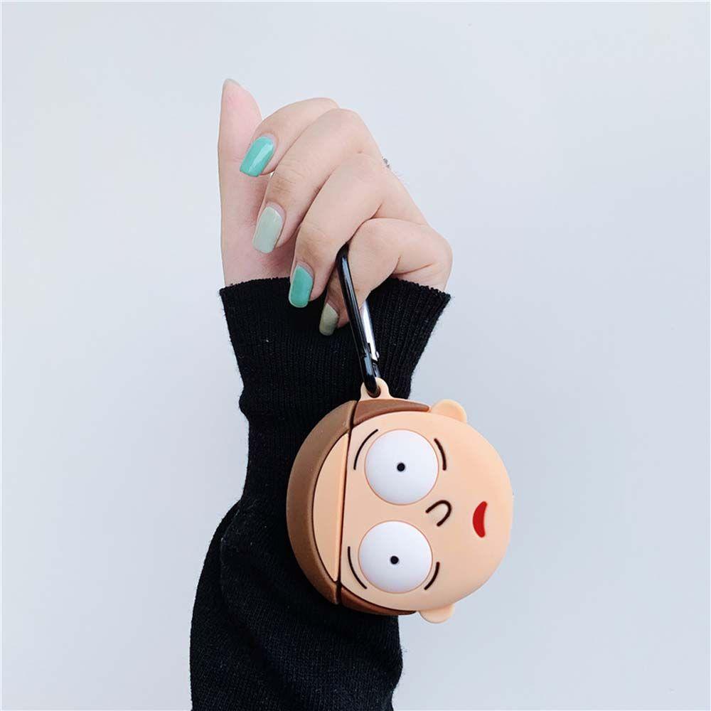 Vỏ Bảo Vệ Hộp Sạc Tai Nghe AirPods 1 2 Hình Rick Và Morty 3D Dễ Thương