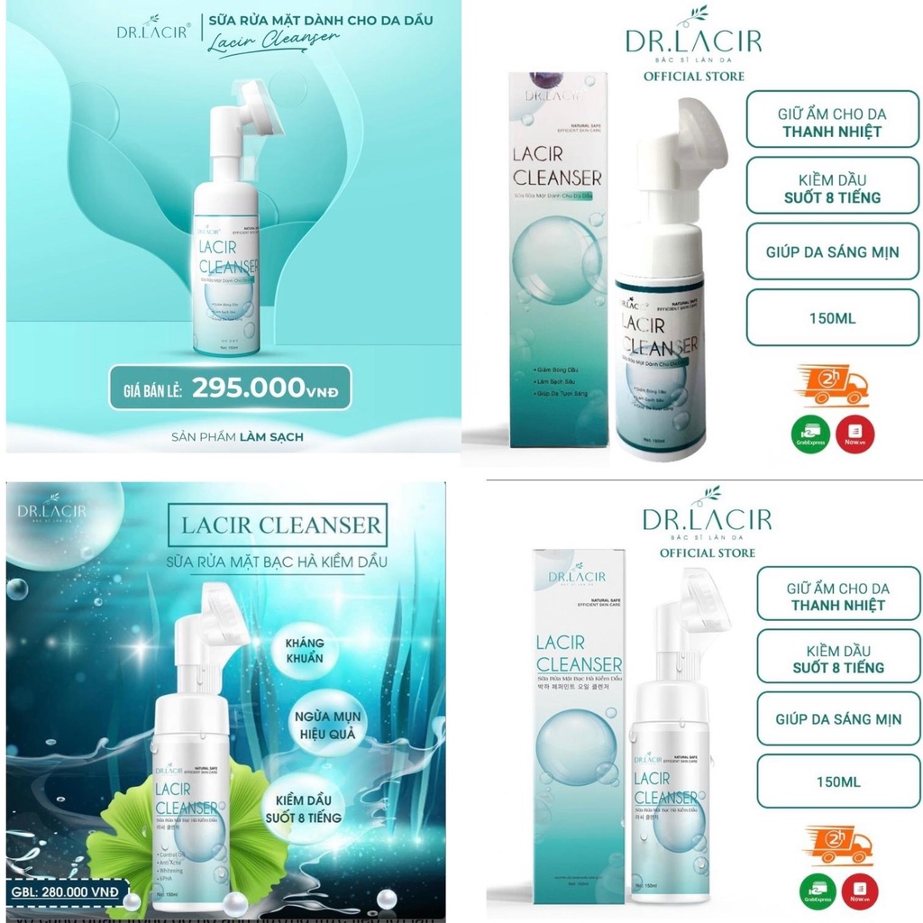 Sữa rửa mặt cho da dầu Great86 sữa rửa mặt Dr Lacir giảm bóng dầu làm sạch sâu ngăn ngừa mụn sáng da 150ml