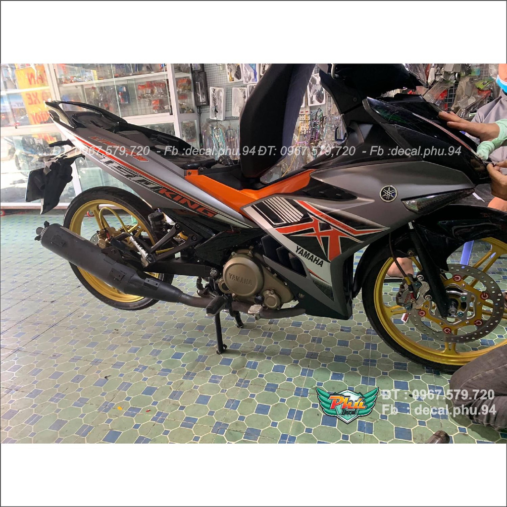 Tem Rời Exciter 150 MX xám cam (J)