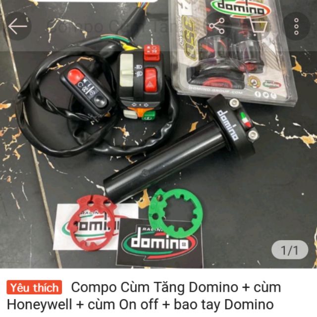 Cùm Tăng domino + Cùm Honeywell + Cùm On Off + Bao tay Domino Combo 4món