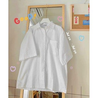 Áo Sơ Mi Cộc Tay TRẮNG BASIC Unisex - VIET_STAR