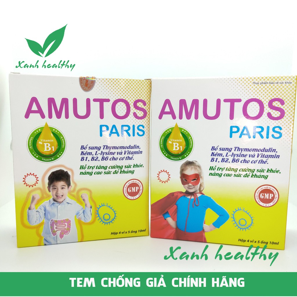 Siro tăng cường sức đề kháng  AMUTOS Paris - giảm nguy cơ mắc bệnh hô hấp cho trẻ em Hàng chính hãng