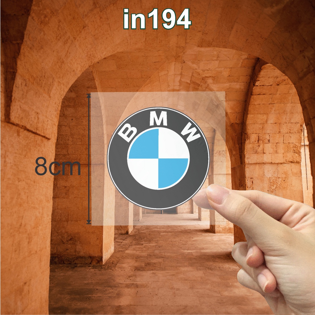 Sticker logo in194 công nghệ in pet chuyển nhiệt- ủi trực tiếp lên vải, áo - 8cm - BMW