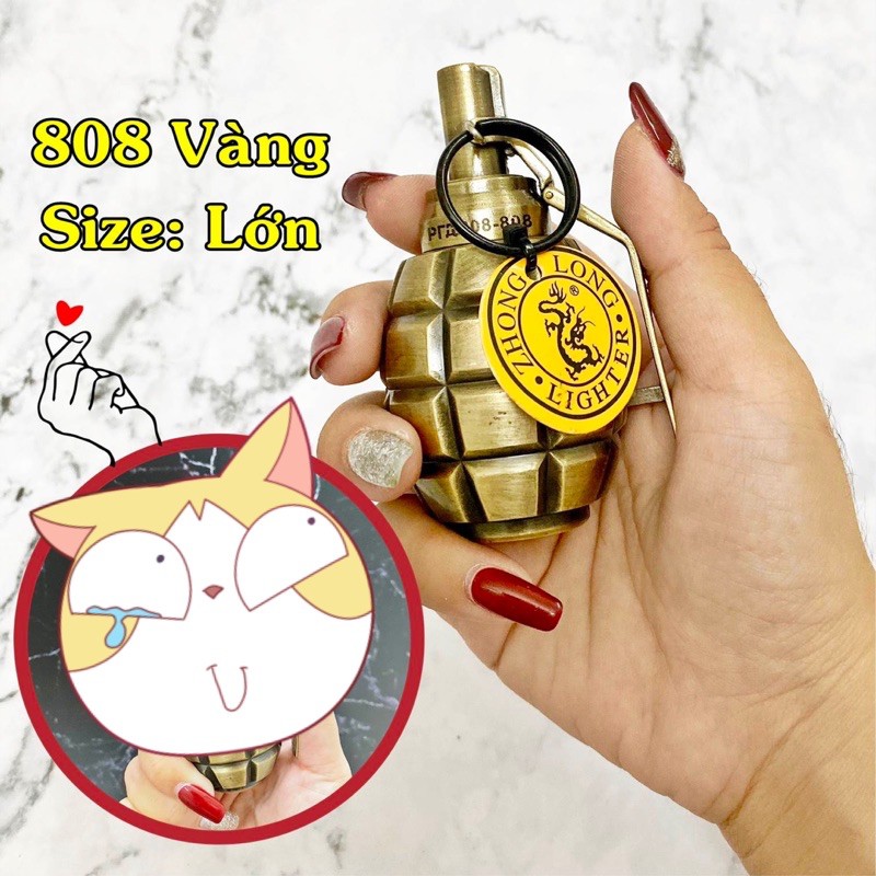 Móc Khoá Kim Loại Hình Trái Lựu Hồ Lô 808 - Trái Lựu Khía - Trơn