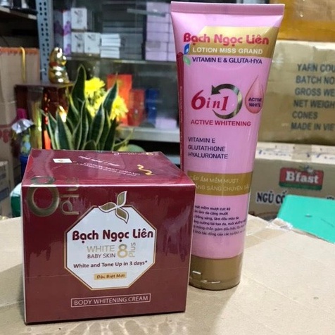 [Ảnh thật] Combo Body bạch ngọc liên White baby Skin 8 Plus tặng kèm tuýp lotion dưỡng mềm mịn da chính hãng
