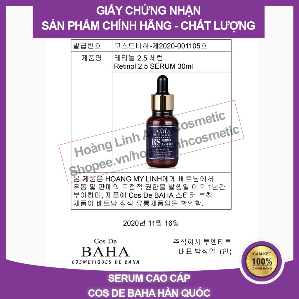 [MGG 40%]Sản phẩm hỗ trợ chống lão hóa phục hồi da se khít lỗ chân lông Retinol