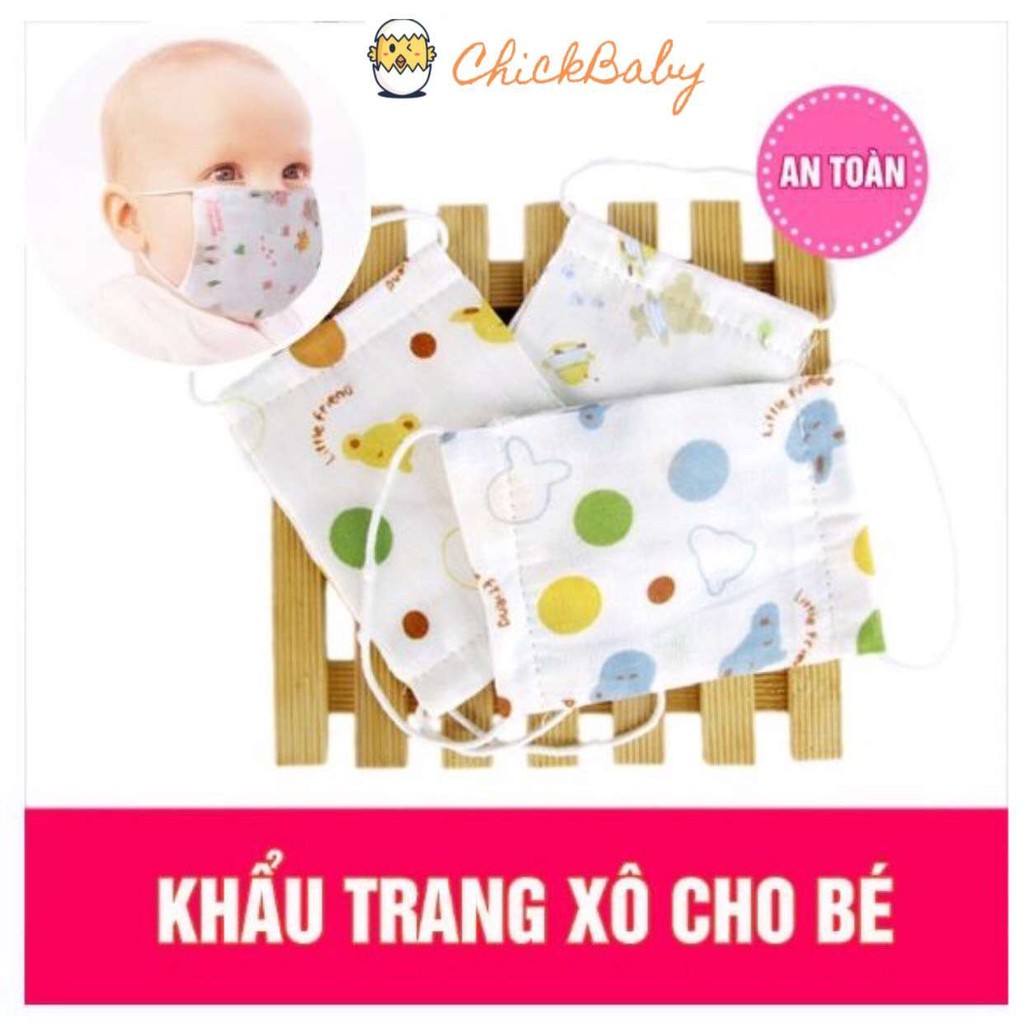 Khẩu trang cho bé sơ sinh vải xô từ 0 đến 2 tuổi ChickBabyShop