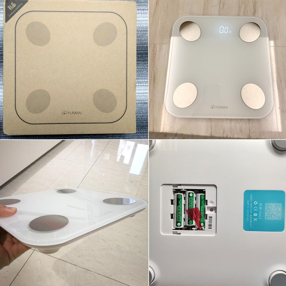 Ecmall Xiaomi YUNMAI Mini 2 Smart Body Scale Balance Fat Weight Scales APP Control LED Digital Displ