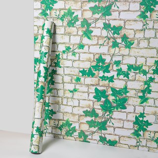 10M Giấy Dán Tường Gạch Dây Leo Xanh Khổ Rộng 45cm Có Keo Sẵn