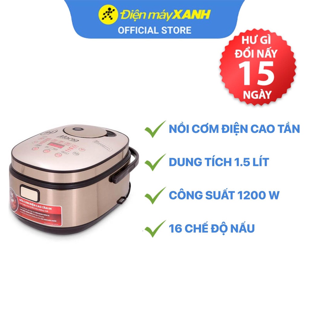 [Mã ELHADEV giảm 4% đơn 300K] Nồi cơm điện cao tần Sunhouse Mama 1.5 lít SHD8955