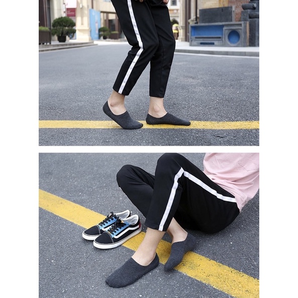 Tất lười nam nữ vớ hài trơn nam dưới mắt cá chân có silicon chống tuột gót cotton kháng khuẩn MRSOCKS VL008