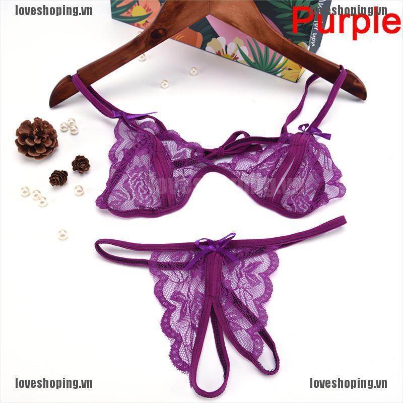 Sét áo ngực cột dây + quần lọt khe chất ren mỏng siêu quyến rũ cho nữ | BigBuy360 - bigbuy360.vn