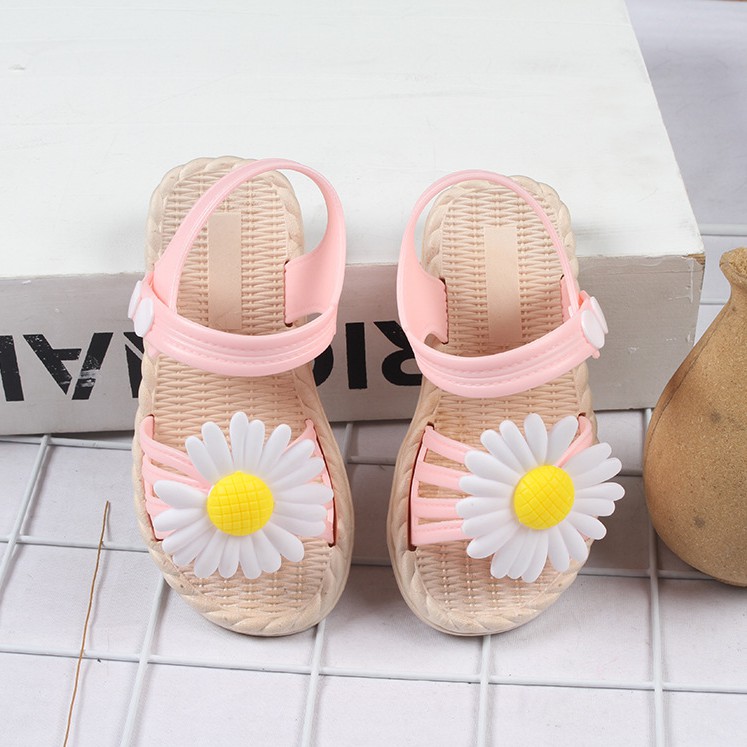 Sandal Bé Gái Họa Tiết Hoa Trắng Đáng Yêu Từ 1-3 Tuổi