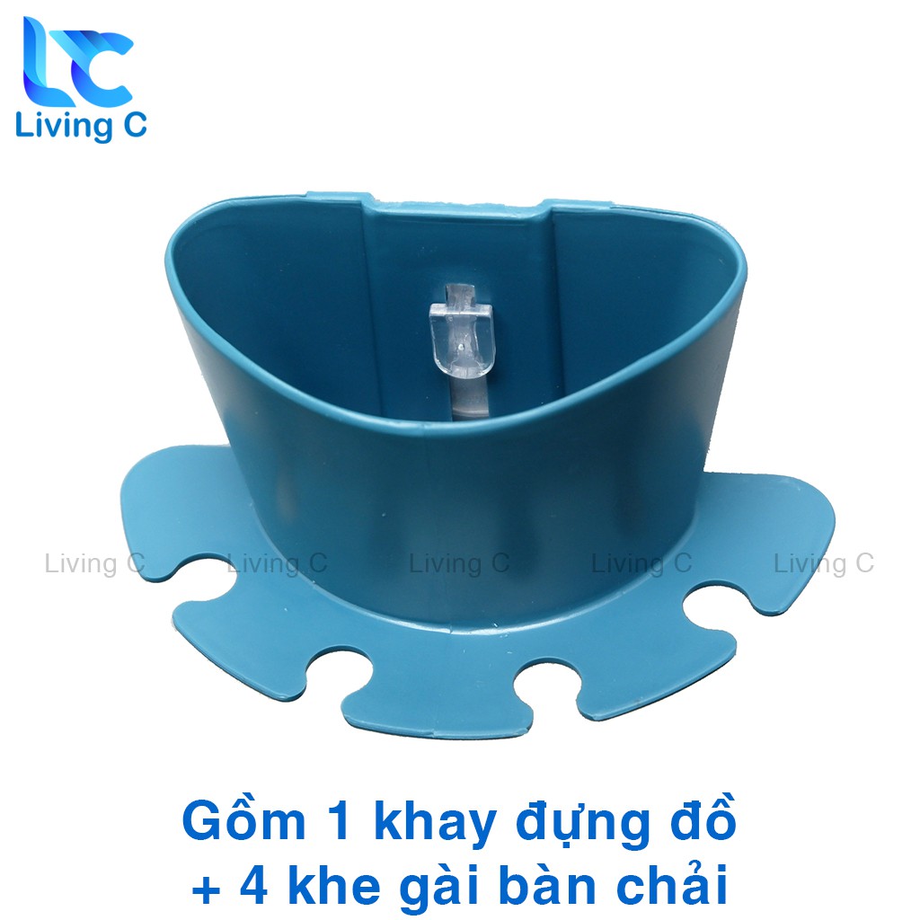 Ống cắm bàn chải đánh răng Living C , giá kệ đựng bàn chải kem đánh răng dán tường phòng tắm tiện lợi BÁNH RĂNG _K47