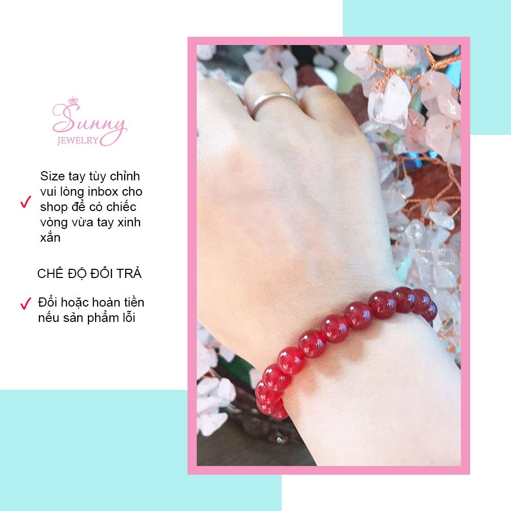 Vòng tay phong thủy may mắn màu đỏ A011, vòng tay hợp mệnh HỎA, THỔ dành cho nữ - Sunny Jewelry