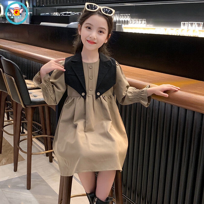 Đầm công chúa IQ ANGEL phong cách phương Tây thời trang xuân thu dành cho bé gái