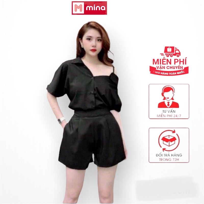 Set đồ nữ mặc dạo phố chất liệu vải đũi, tay lửng 2 màu và 2 size