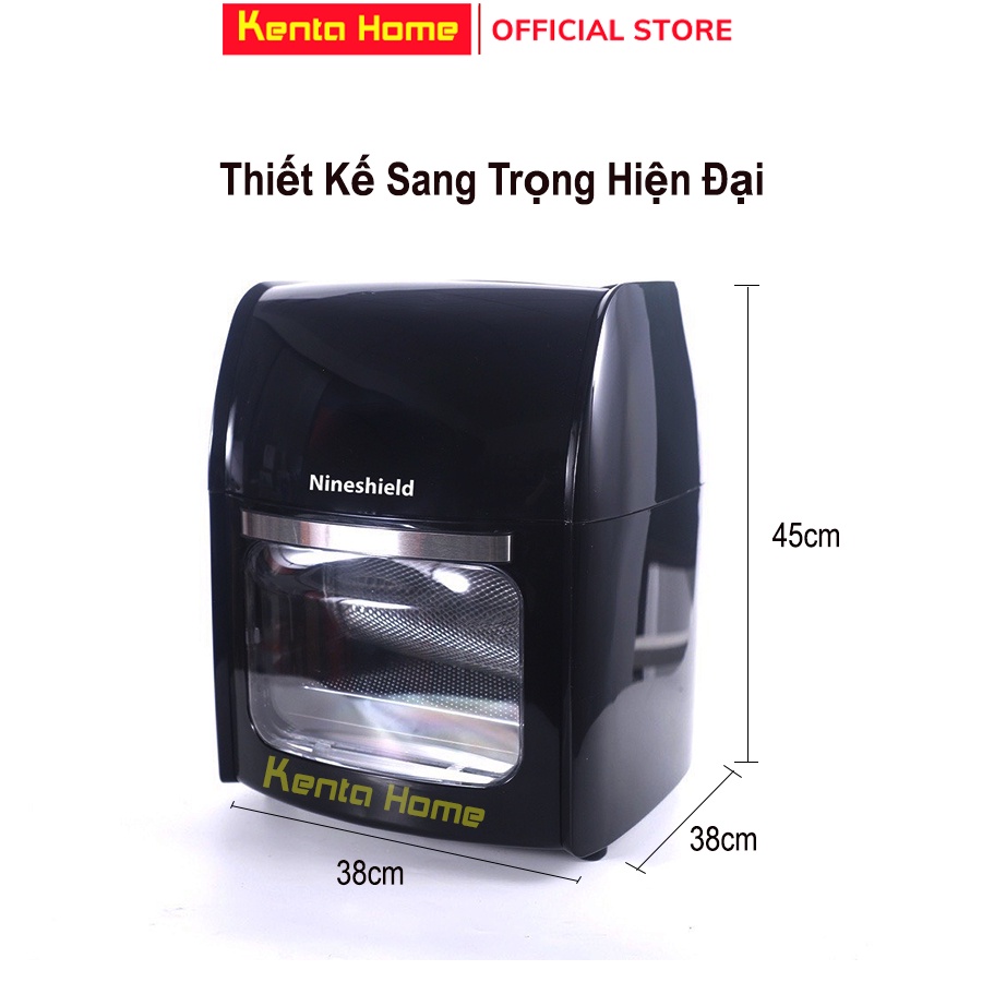 Nồi Chiên Không Dầu Nineshield Chính Hãng Dung Tích 12.5 Với Công Nghệ Nhật Bảo Vệ Sức Khoẻ Loại Bỏ Dầu Mỡ - BH 1 Năm