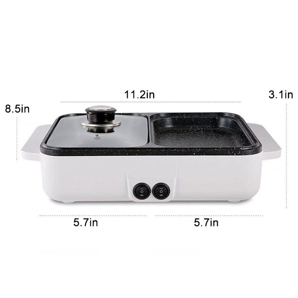 YIYU Nồi Nấu Lẩu / Nướng Bbq Mini 2 Trong 1 Đa Năng Có Thể Điều Chỉnh Cho Nhà Bếp