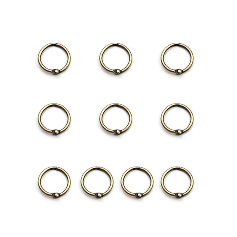 folღ 10PCS Metal Hinged Rings Loose Leaf Book Binder DIY Scrapbook Photo Album Hoops