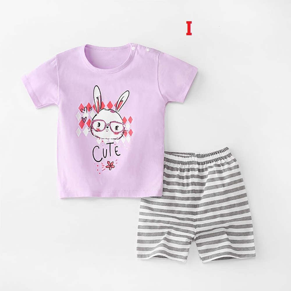Set Đồ Mùa Hè 2 Món Gồm Áo Và Quần Ngắn In Họa Tiết Hoạt Hình Thời Trang Thường Ngày Cho Bé 2-8 Tuổi