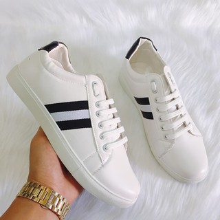 Giày Sneaker thể thao nam màu trắng 3 sọc đen 2020