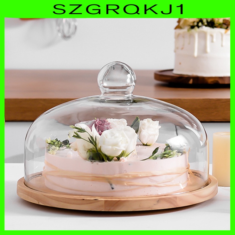 Ready Stock Acacia Wood Rotating Serving Tray Cake Dishes Tableware Plate S