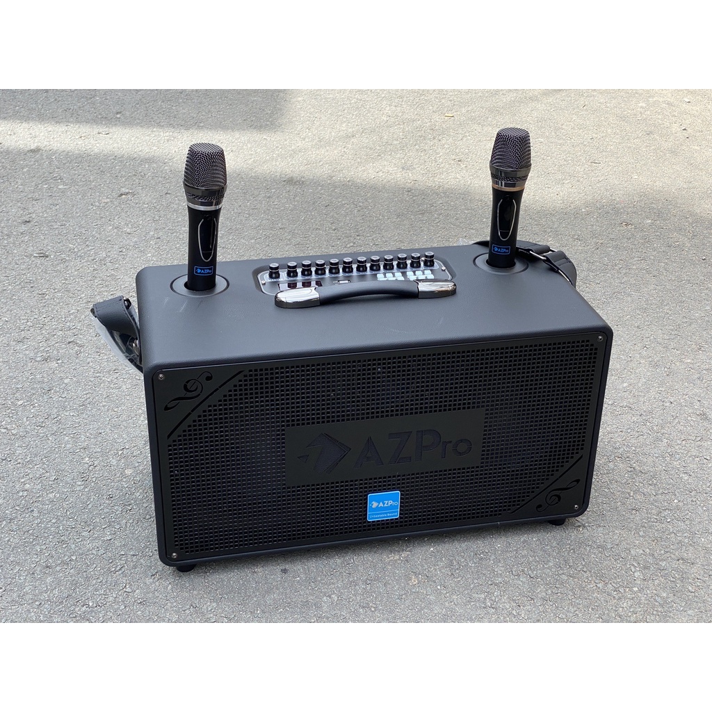 LOA KÉO karaoke bass đôi AZPRO AZ- 328 với thiết kế mạnh mẽ vỏ gỗ bọc da tổng hợp, sang trọng, loa bass chắc