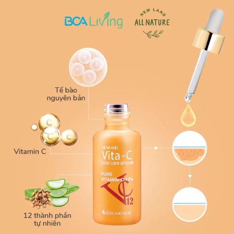 Tinh chất tế bào gốc - Hộp lẻ Vita-C Total Care Ampoule NewLand - Tinh chất dưỡng trắng da | BigBuy360 - bigbuy360.vn