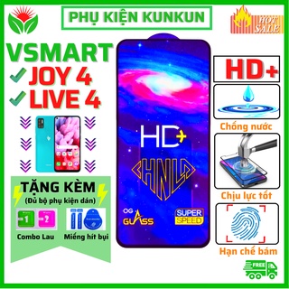 Kính cường lực Vsmart Joy 4/ Live 4  - Phủ Nano cao cấp - Full màn hình - Độ cứng 11H - Độ trong suốt cực cao HD+