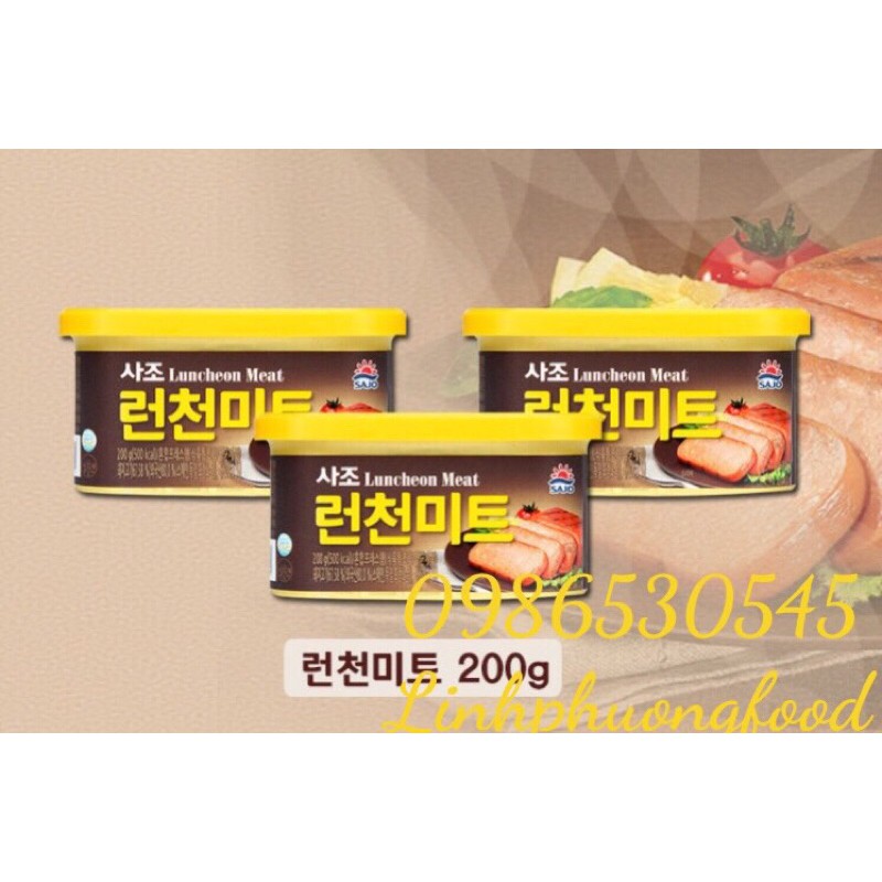 Thịt hộp Spam Sajo hàng nội địa Hàn Quốc 200g
