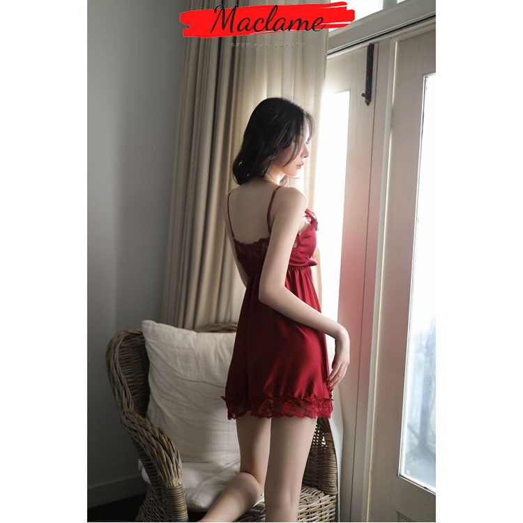 Váy ngủ Đầm ngủ Maclame mặc ở nhà Lụa Satin quyến rũ thoải mái mềm mại DN01 | BigBuy360 - bigbuy360.vn